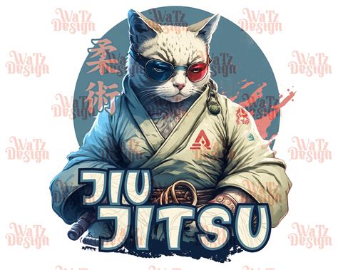 Jiu Jitsu Cat Png Bjj Cat In Shades Sublimation Design Train