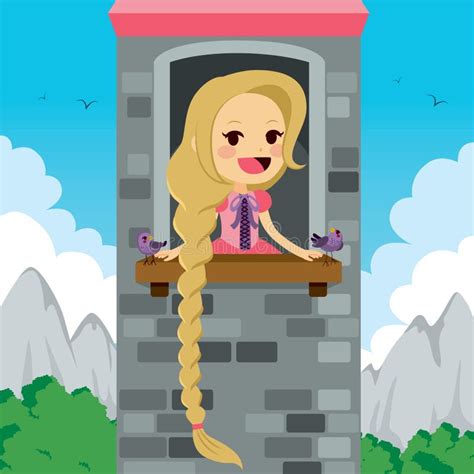 Princess Rapunzel Tower Stock Vector Illustration Of Children 69738601