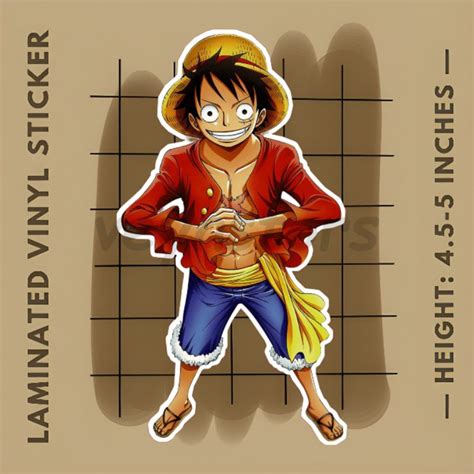 One Piece Luffy Strawhat Peeker Waterproof Vinyl Sticker For Aquaflask