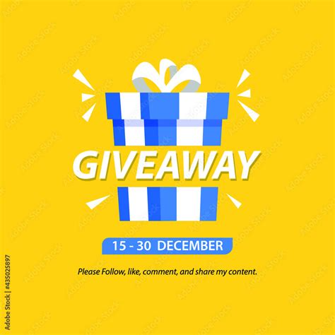 Giveaway banner design template. Social media poster design. Stock Vector | Adobe Stock