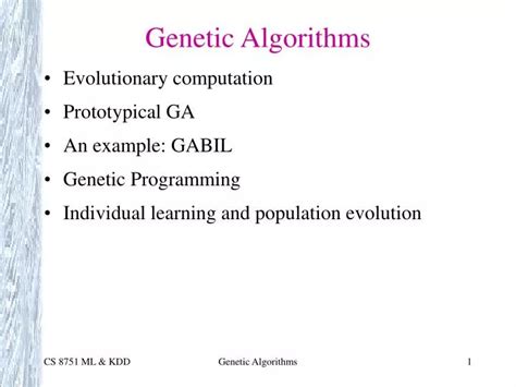 PPT - Genetic Algorithms PowerPoint Presentation, free download - ID:284816