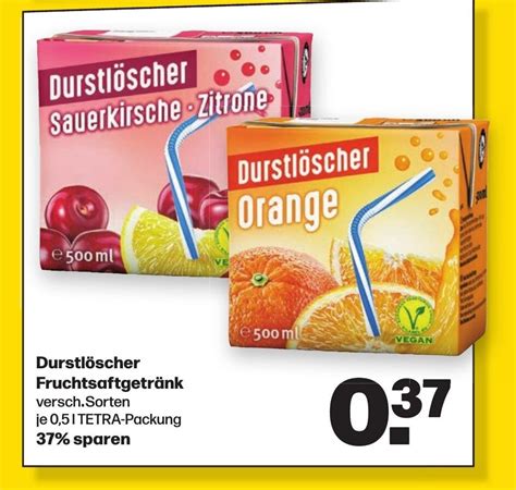 Durstlöscher Fruchtsaftgetränk versch Sorten je 0 5l Angebot bei