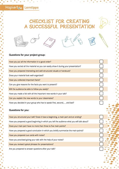 Checklist for a successful presentation Ideen für präsentationen