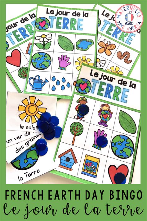 BINGO Vocabulaire Le Jour De La Terre FRENCH Earth Day Vocabulary