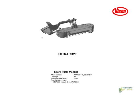 Vicon Extra 732t Variomower Conditioner 2018 Parts Manual Catalog Pdf Download Service Manual