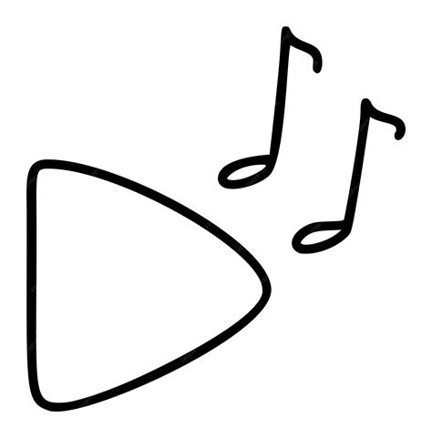 Premium Vector | Hand drawn sign Play and Melody notes icon listening ...