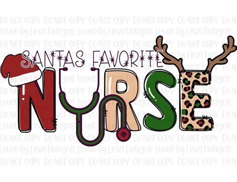 Santa S Favorite Nurse Png Nurse Christmas Png Etsy