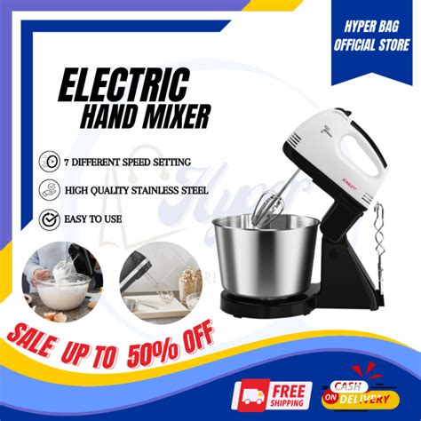 7 Speed Bowl Blender Electric Beater Dough Cakes Bread Egg Stand Mixer