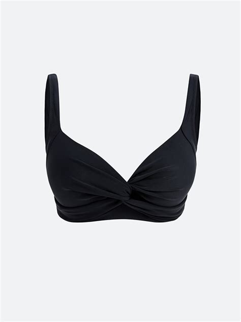 SİYAH UV Korumalı Düz Dikişli Pedli Kadın Bikini Üst S47225Z8 LQJ LCW
