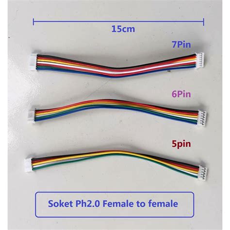 Jual 15cm Kabel Konektor Soket JST PH 2 0 2pin 3pin 4pin 5Pin 6Pin 7Pin