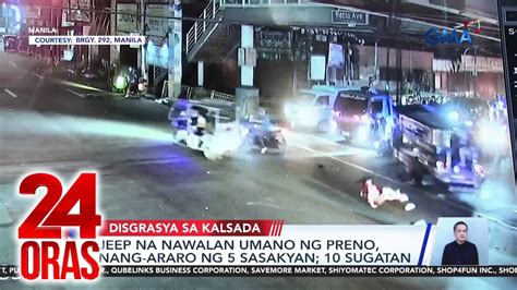 Jeep Na Nawalan Umano Ng Preno Nang Araro Ng Sasakyan Sugatan