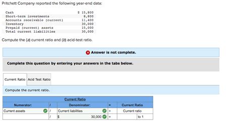 Solved Pritchett Company Reported The Following Year End Chegg