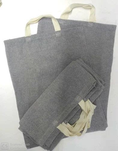 Gray Handle Plain Cotton Cloth Bags For Grocery Capacity Kg