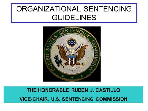 ORGANIZATIONAL SENTENCING GUIDELINES THE HONORABLE RUBEN J CASTILLO