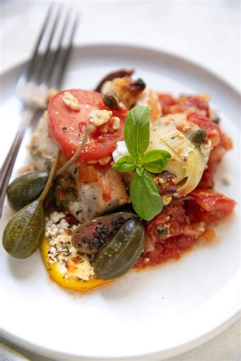 Mediterranean Baked Fish With Artichokes And Olives The Forked Spoon