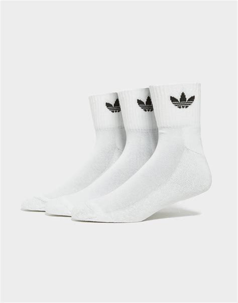 White Adidas Originals 3 Pack Crew Socks Jd Sports Uk
