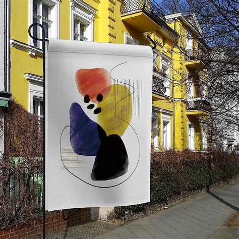 Gartenflagge Aquarell Farblinie Einfache Kunstzeichnung Gartenflaggen