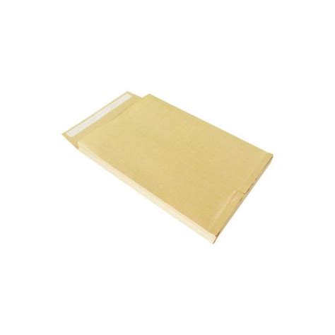 Paquet de 50 pochettes kraft armé brun 3 soufflets C4 229x324 130 g m²