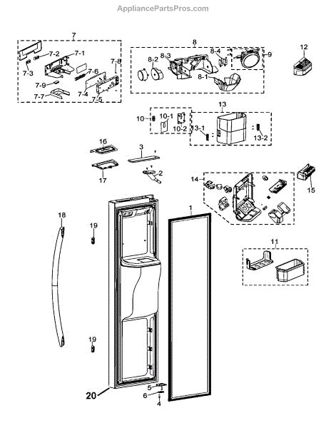 Parts For Samsung Rsg257aarsxaa 0000 Freezer Door Parts