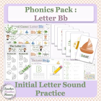 Phonics Pack Letter Bb Flashcards Worksheet And Games Tpt