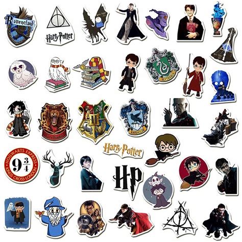 NAKLEJKI HARRY POTTER 50 SZTUK NA ZESZYT SZAFKĘ 12542146173