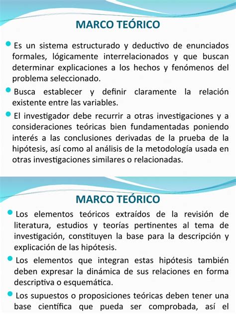 Como Hacer Un Marco Teorico