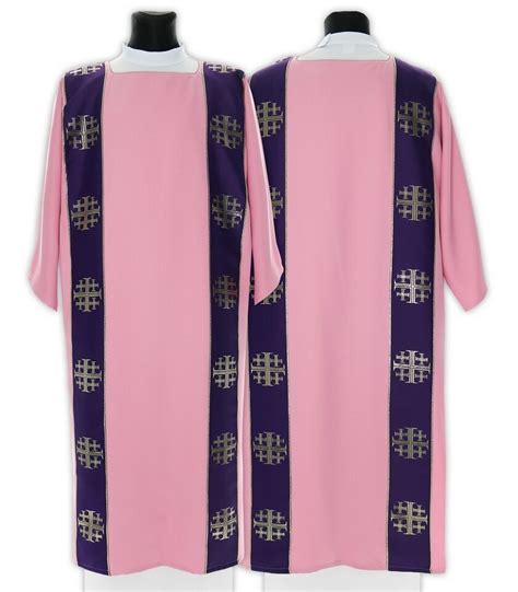 Rose Gothic Dalmatic With Stole Jerusalem Crosses D R Vestment