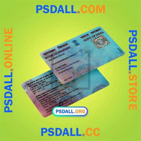 India Pan Card PSD Template - psdall.org