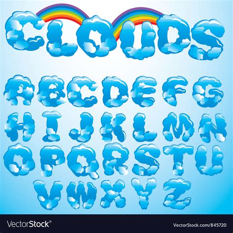 Alphabet Cloud Letters Royalty Free Vector Image