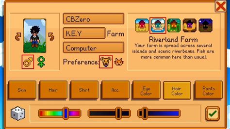 Stardew Valley For Android Character Creation Youtube