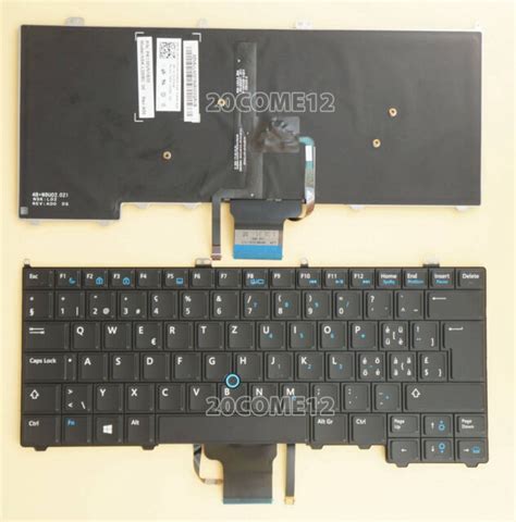 NEW FOR DELL Latitude E7240 E7440 Keyboard Backlit With Pointer Swiss