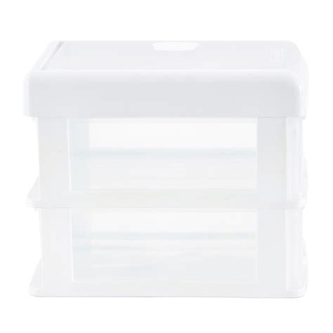 Gracious Living 2 Drawers White Stackable Plastic Storage Drawer 8 5 In