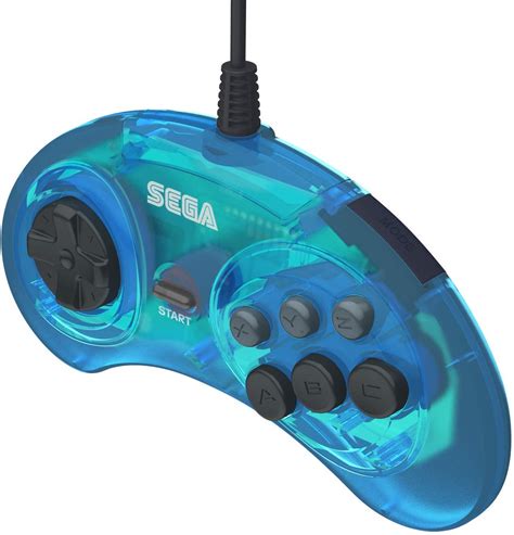 Retro Bit Official Sega Genesis Controller 6 Button Arcade Pad Clear