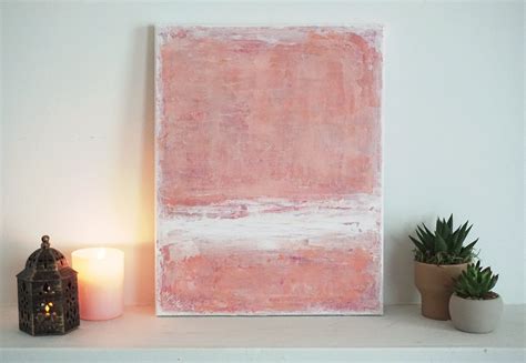 Original Pink Abstract Painting Xlarge Canvas Art Minimalist Etsy