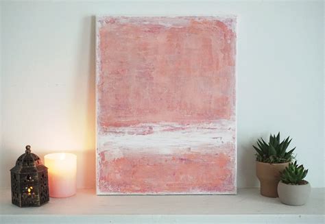 ORIGINAL PINK ABSTRACT, Minimalist Painting, Pink Red Abstract Acrylic Painting, Textured Art