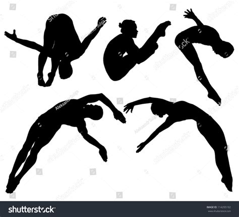 Olympic Diving Silhouette