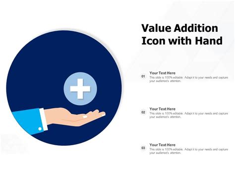 Value Addition Icon With Hand Powerpoint Slides Diagrams Themes For