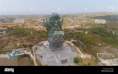 Aerial View Statue Hindu God Garuda Wisnu Kencana Statue Bali Statue