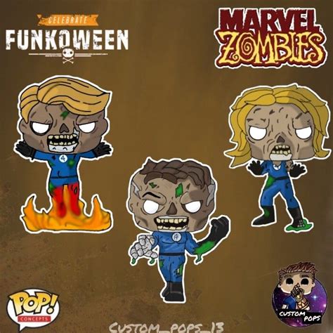 Funko Pop Marvel Zombies Fantastic Four Concepts Custom Funko Pop