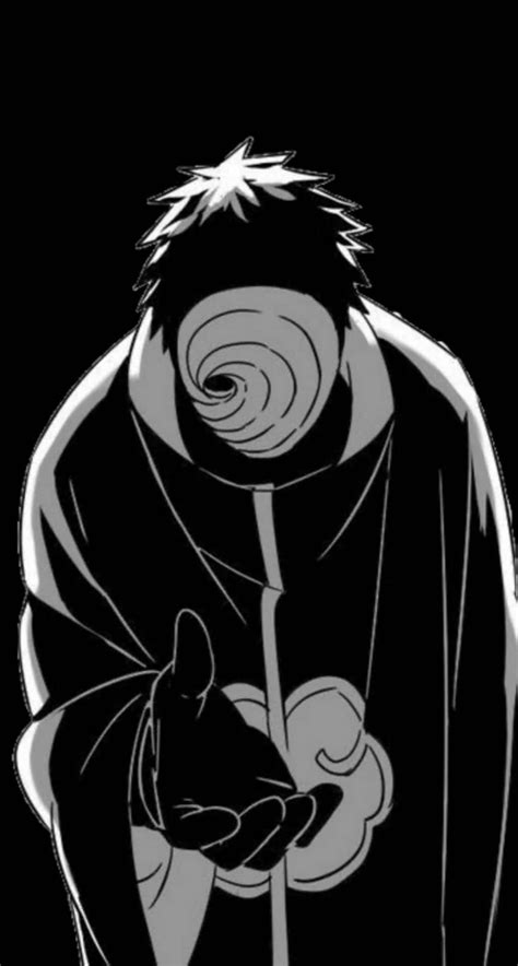 Download Tobi Naruto Black And White Fanart Wallpaper | Wallpapers.com