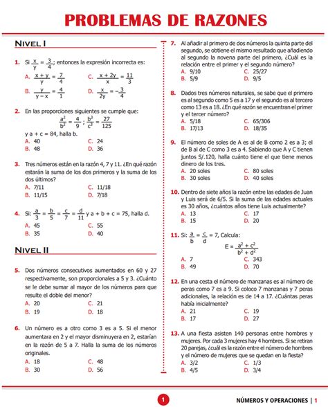 Ejercicios De Razones Y Proporciones Para Primero De Secundaria Porn