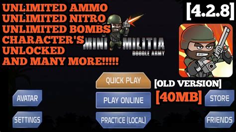 Mini Militia Old Version Mod Unlimited Nitro Ammo Flying Mini Militia