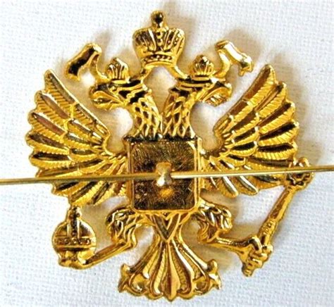 Russian Army Military Imperial Eagle Hat Cap Beret Metal Pin Badge Good