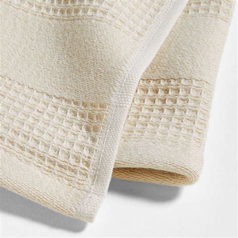 Waffle Terry Alabaster Beige Organic Cotton Dish Towels Set Of 2