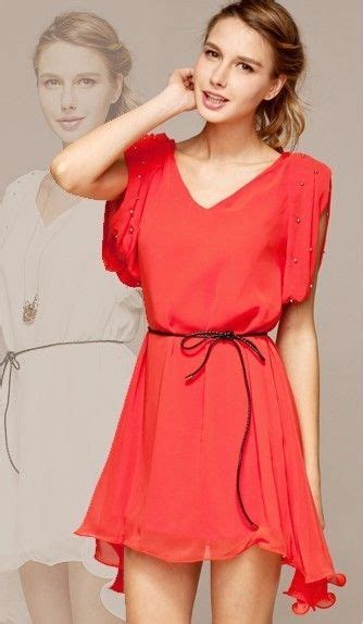 Elegant Puff Ärmeln Kleid party kleider rot US 12 03 Wrap Dress Mini