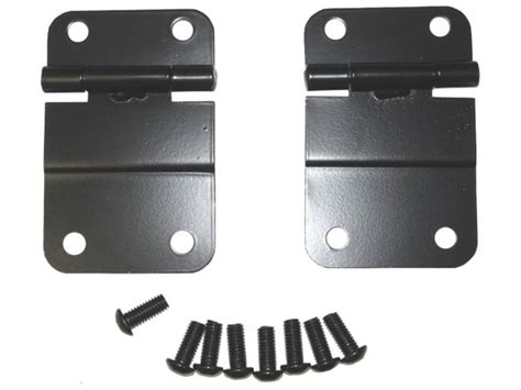 Rugged Ridge Tailgate Hinge Kit Lower Black 76 86 Jeep CJ Jeep Cj