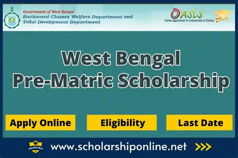 West Bengal Pre Matric Scholarship 2024 Apply Online