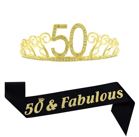 Buy Th Birthday Gold Crown And Sash Glitter Satin Sash And Crystal