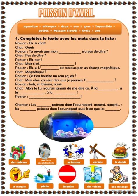 Poisson Fran Ais Fle Fiches Pedagogiques Pdf Doc