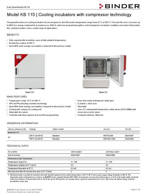 Incubadora Binder KB115 | PDF | Verification And Validation ...